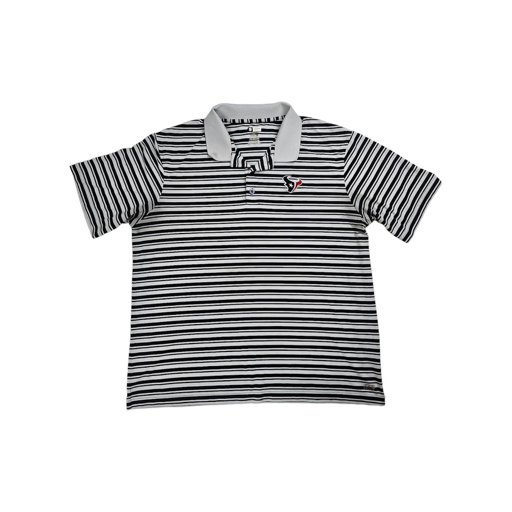 NFL Team Apparel Men's Houston‎ Texans Striped TX3 Cool Golf Polo Shirt Size 2XL